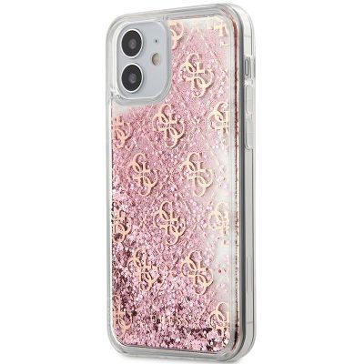 Guess 4G Liquid Glitter Rózsaszín iPhone 12 Mini Tok