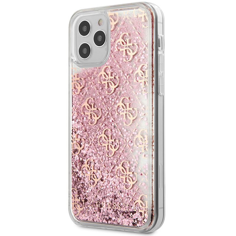 Guess 4G Liquid Glitter Rózsaszín iPhone 12 Pro Max Tok