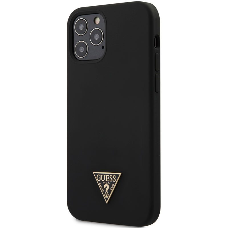 Guess Silicone Metal Triangle Fekete iPhone 12 Pro Max Tok