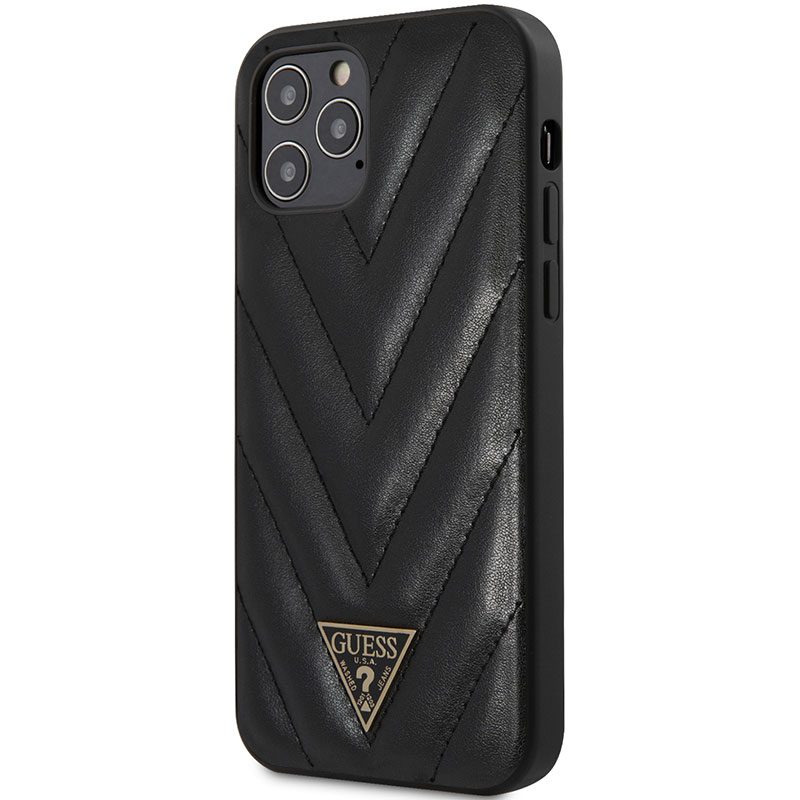 Guess V Quilted Fekete iPhone 12 Pro Max Tok