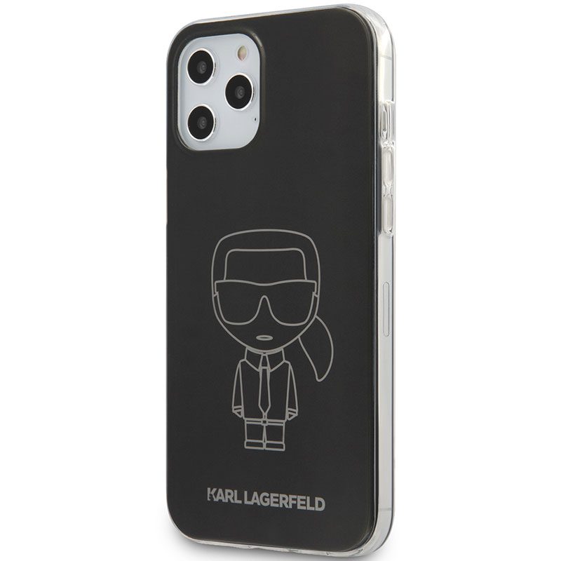 Karl Lagerfeld Iconic TPU Outline Metallic Fekete iPhone 12 Pro Max Tok