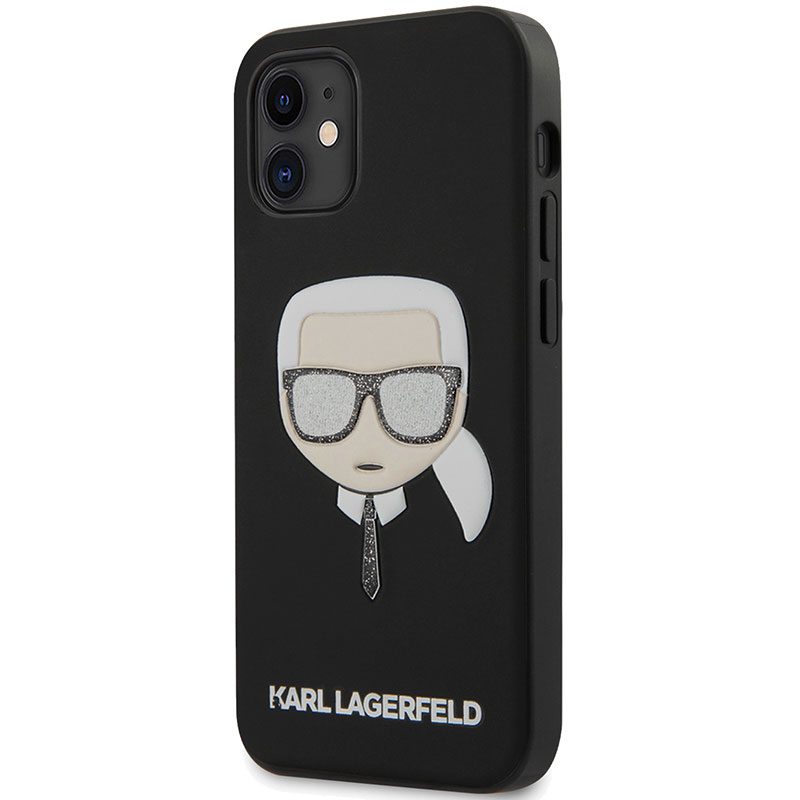 Karl Lagerfeld Liquid Glitter Head Fekete iPhone 12 Mini Tok