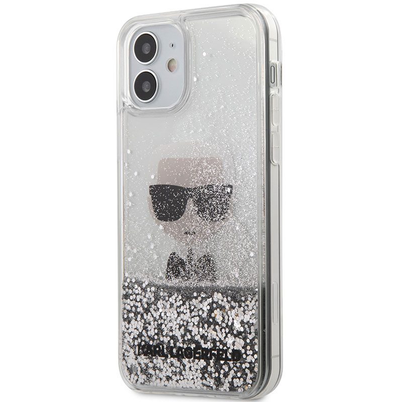 Karl Lagerfeld Liquid Glitter Iconic Silver iPhone 12 Mini Tok