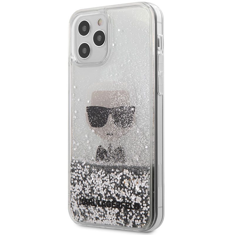 Karl Lagerfeld Liquid Glitter Iconic Silver iPhone 12 Pro Max Tok