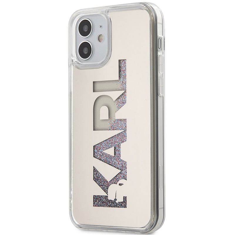 Karl Lagerfeld Liquid Glitter Multi Mirror Silver iPhone 12 Mini Tok
