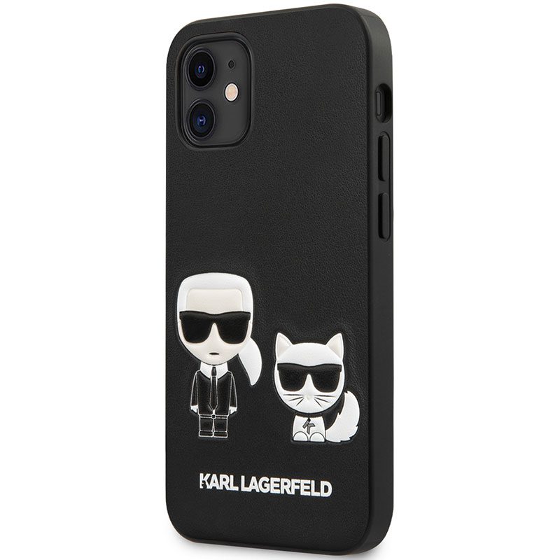 Karl Lagerfeld PU Karl and Choupette Fekete iPhone 12 Mini Tok