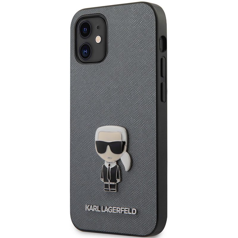 Karl Lagerfeld Saffiano Iconic Silver iPhone 12 Mini Tok