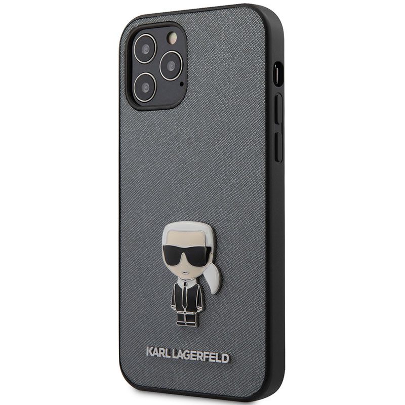 Karl Lagerfeld Saffiano Iconic Silver iPhone 12 Pro Max Tok