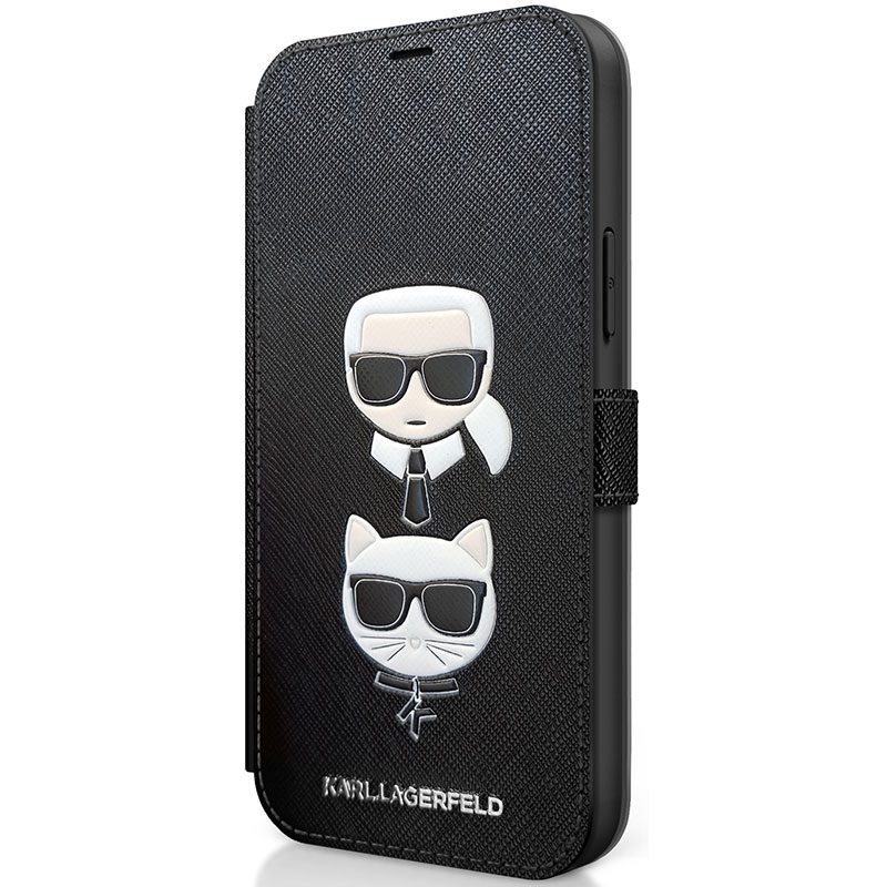 Karl Lagerfeld Saffiano K&C Heads Book Fekete iPhone 12 Pro Max Tok