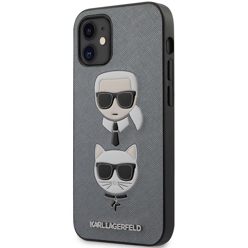 Karl Lagerfeld Saffiano K&C Heads Silver iPhone 12 Mini Tok