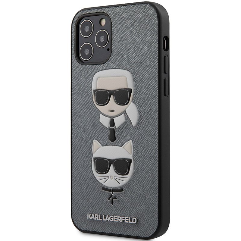 Karl Lagerfeld Saffiano K&C Heads Silver iPhone 12 Pro Max Tok