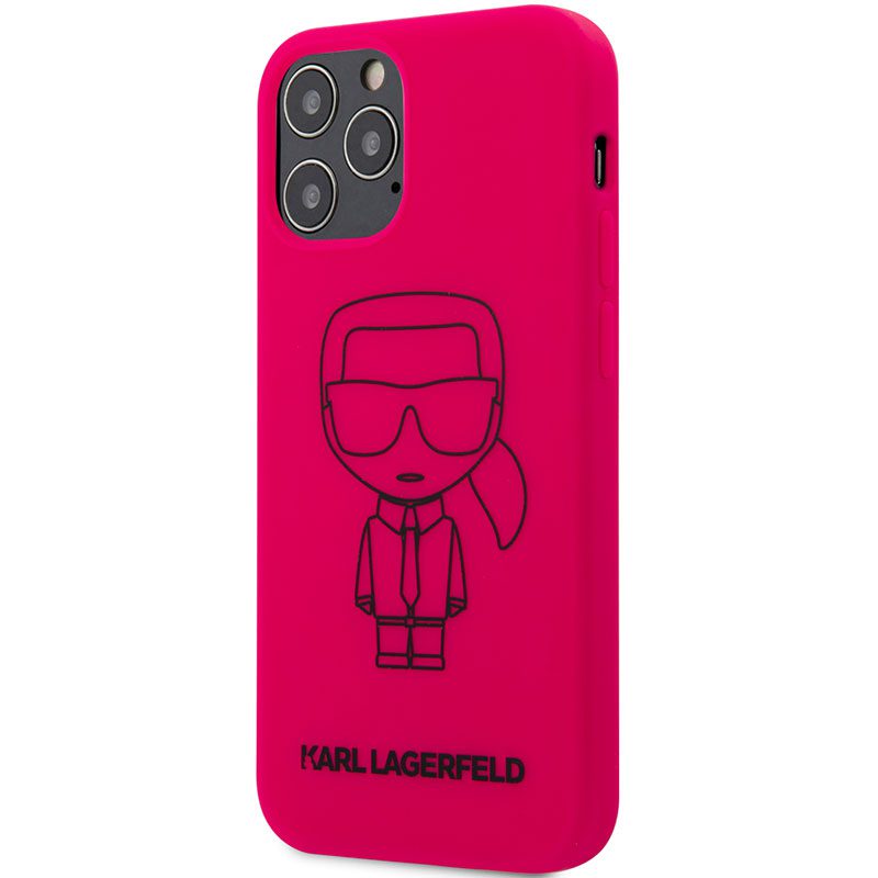 Karl Lagerfeld Silicone Iconic Outline Rózsaszín iPhone 12/12 Pro Tok