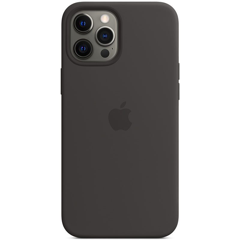 Apple Fekete Silicone Magsafe kompatibilis iPhone 12 Pro Max Tok