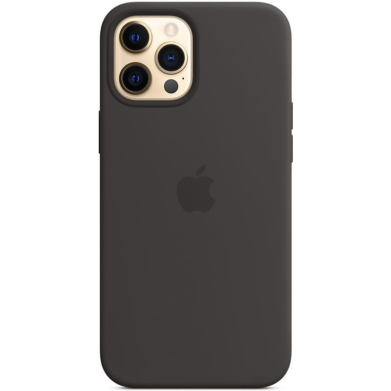 Apple Fekete Silicone Magsafe kompatibilis iPhone 12 Pro Max Tok