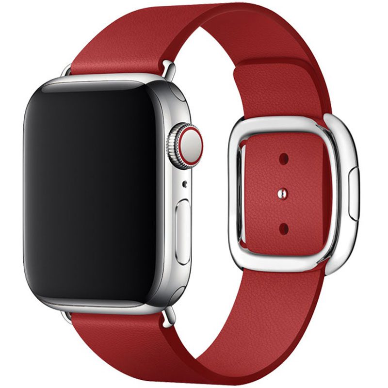 Leatherette Magnetic Closure Szíj Apple Watch 45/44/42/Ultra Piros