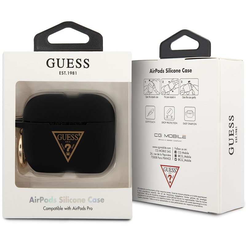 Guess Silicone Triangle Fekete AirPods Pro Tok