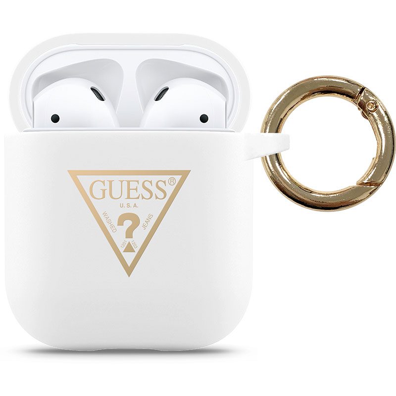 Guess Silicone Triangle Fehér AirPods 1/2 Tok