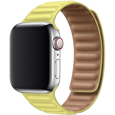Leatherette Link Szíj Apple Watch 45/44/42/Ultra Sárga