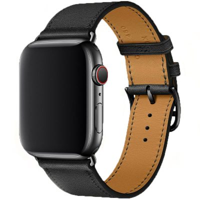 Leatherette Strap Apple Watch 45/44/42/Ultra Fekete