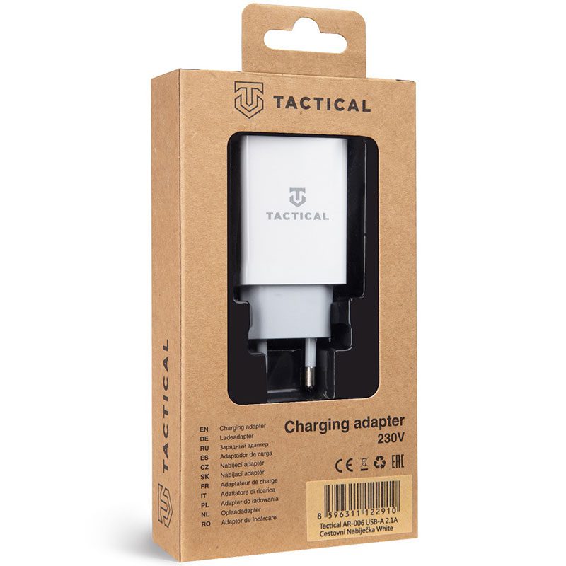 Tactical USB-A 2.1A Travel Charger Fehér