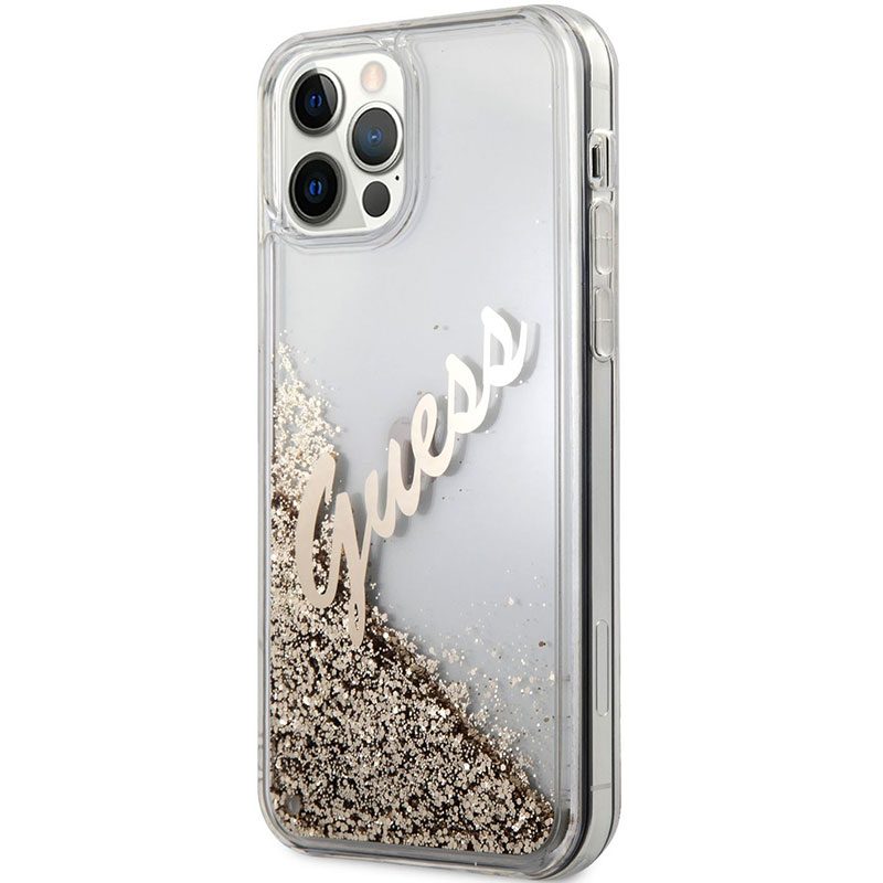 Guess Silicone Liquid Glitter Vintage Arany iPhone 12/12 Pro Tok