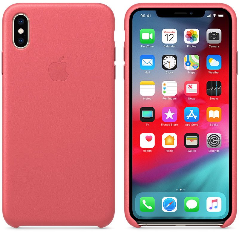 Apple Leather Peony Rózsaszín iPhone XS Max Tok