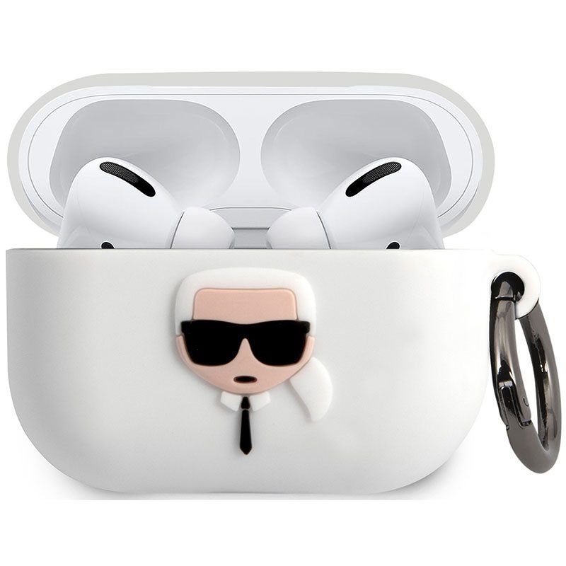 Karl Lagerfeld Head Silicone Fehér AirPods Pro Tok