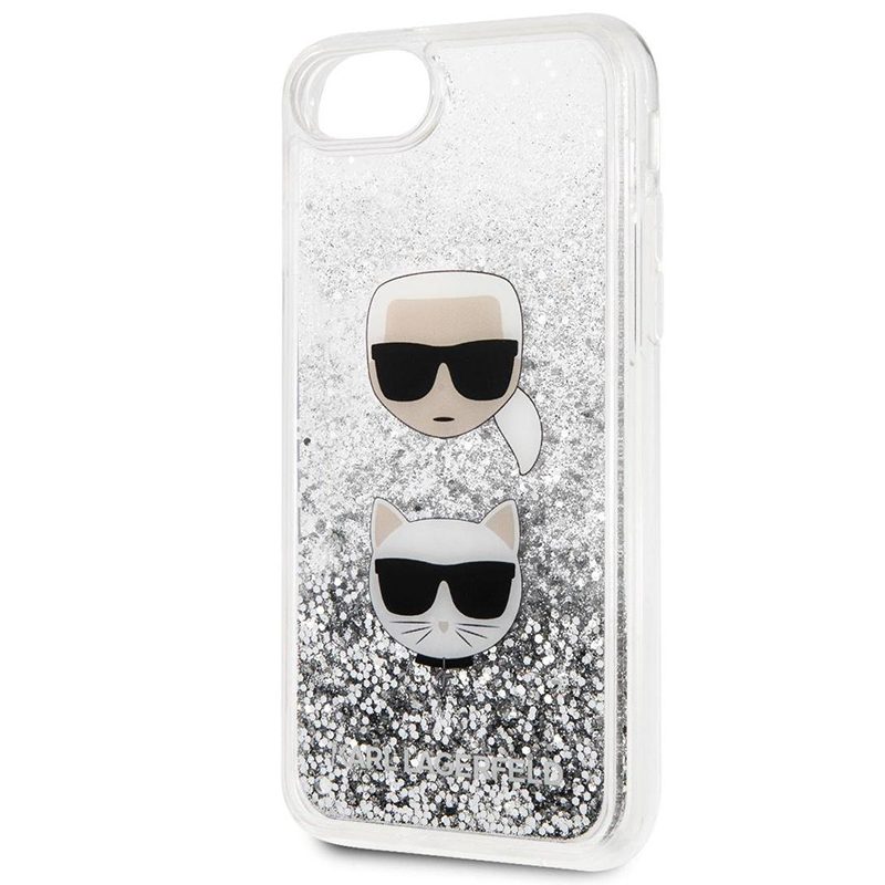 Karl Lagerfeld Liquid Glitter 2 Heads Silver iPhone 8/7/SE 2020/SE 2022 Tok
