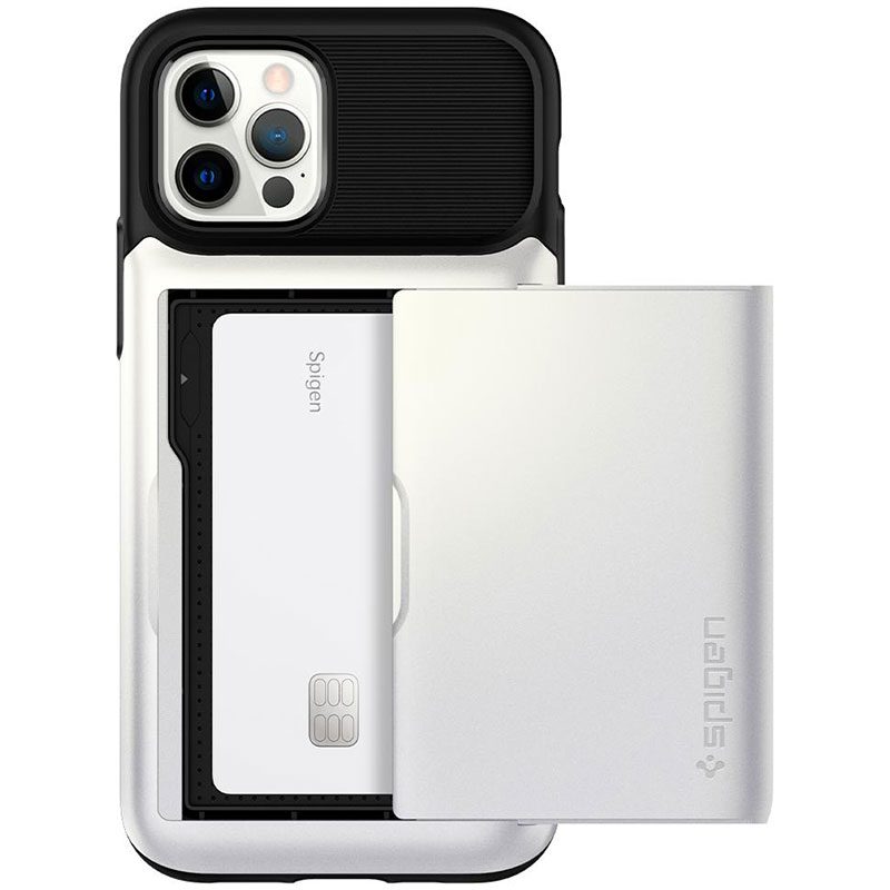Spigen Slim Armor Wallet Pearl Fehér iPhone 12/12 Pro Tok