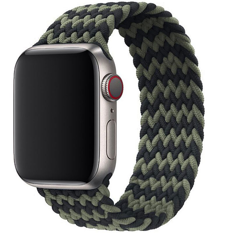 Braided Szíj Apple Watch 45/44/42/Ultra Black Green