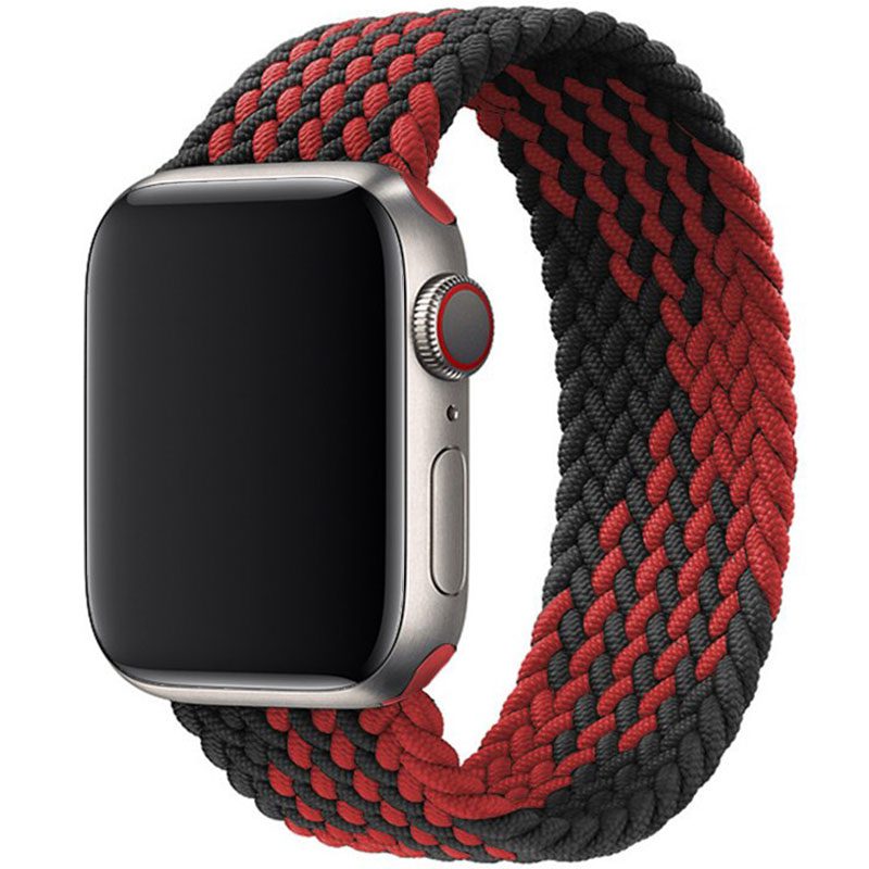 Braided Szíj Apple Watch 45/44/42/Ultra Black Red