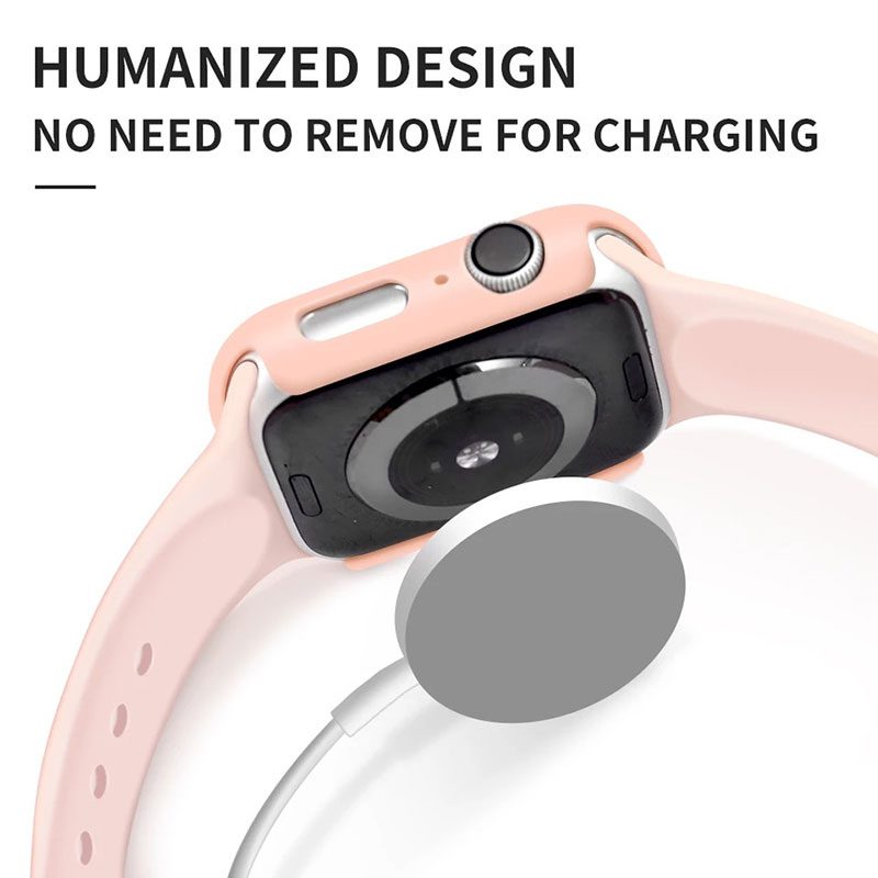 Üvegfóliás védőtok Apple Watch Pink Pink
