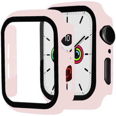 Üvegfóliás védőtok Apple Watch Pink
