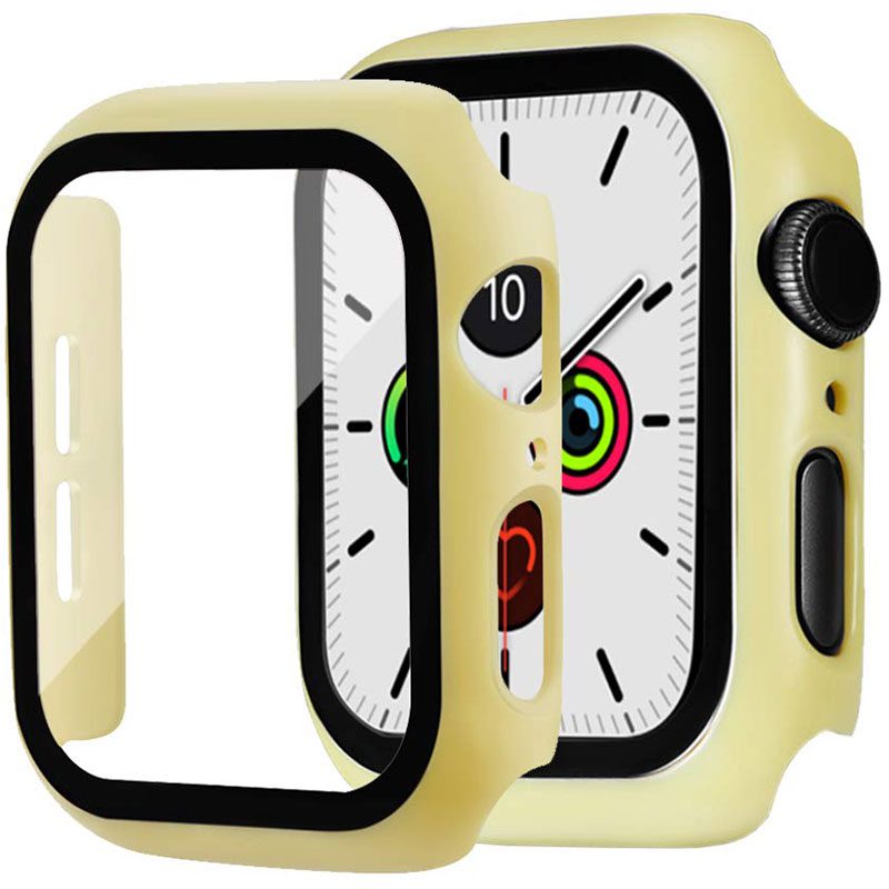 Üvegfóliás védőtok Apple Watch Yellow