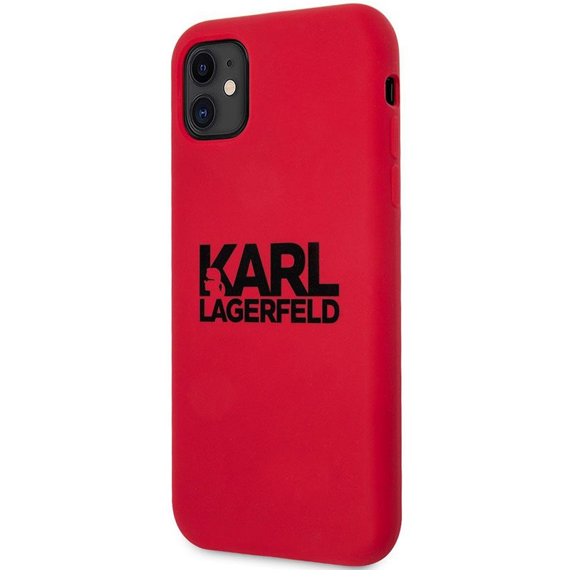 Karl Lagerfeld Stack Fekete Logo Silicone Piros iPhone 11 Tok