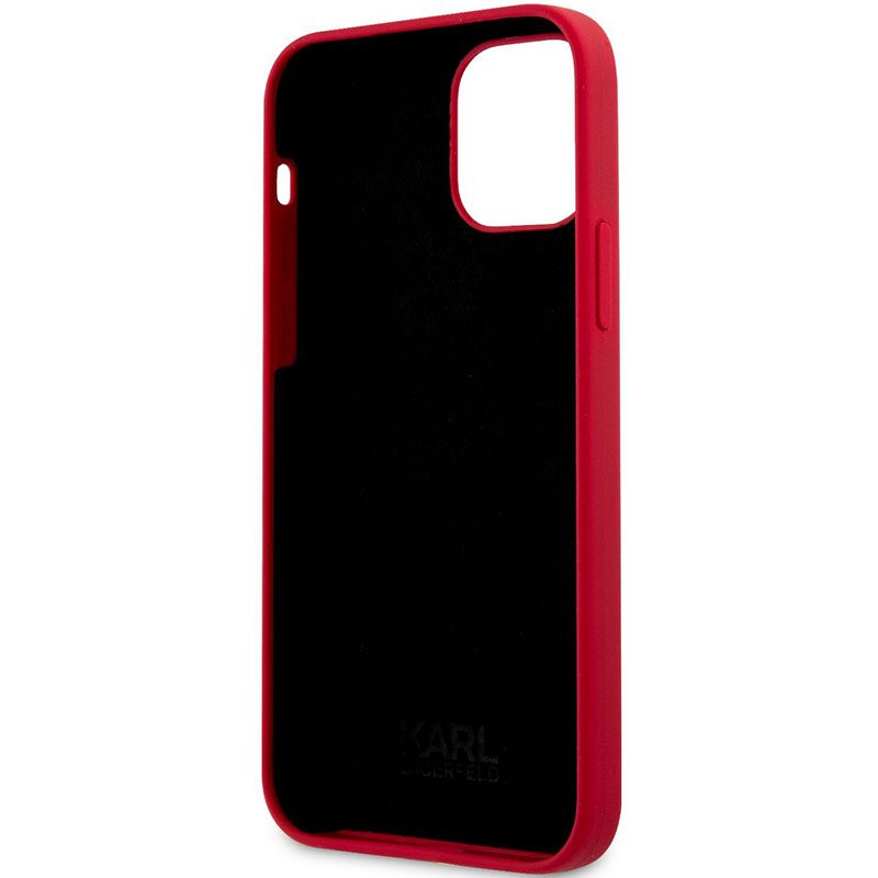 Karl Lagerfeld Stack Fekete Logo Silicone Piros iPhone 12 Pro Max Tok