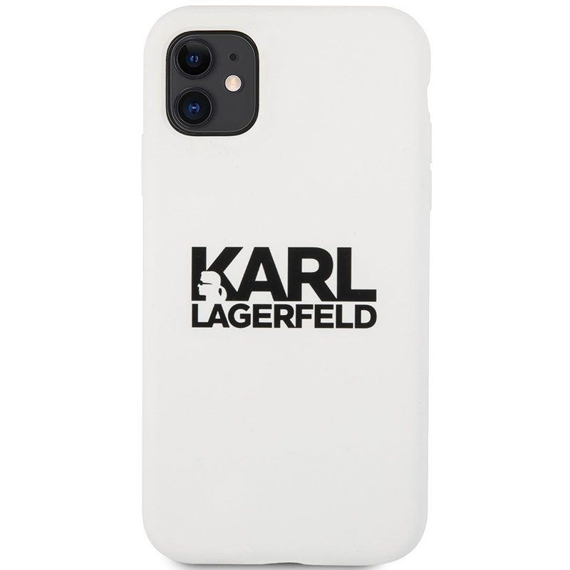 Karl Lagerfeld Stack Fekete Logo Silicone Fehér iPhone 11 Tok