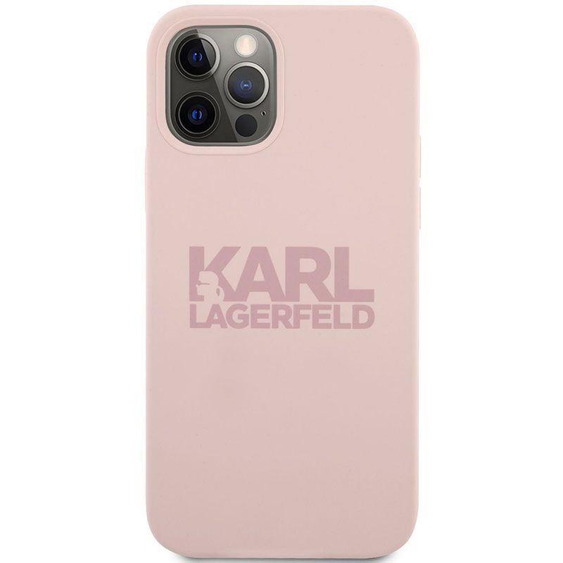 Karl Lagerfeld Stack Rózsaszín Logo Silicone Rózsaszín iPhone 12 Pro Max Tok