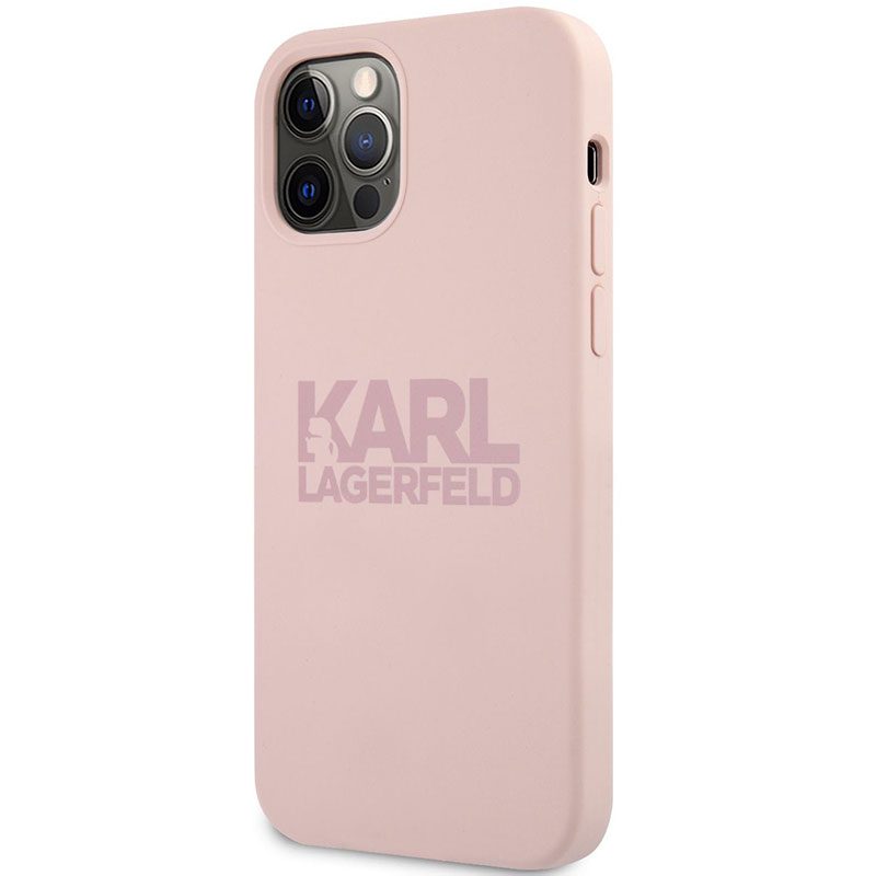 Karl Lagerfeld Stack Rózsaszín Logo Silicone Rózsaszín iPhone 12 Pro Max Tok