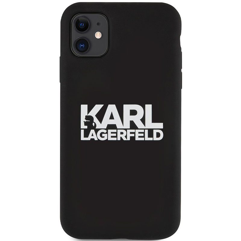 Karl Lagerfeld Stack Fehér Logo Silicone Fekete iPhone 11 Tok