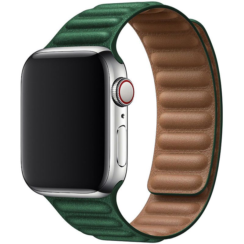 Leatherette Link Szíj Apple Watch 45/44/42/Ultra Ink Zöld