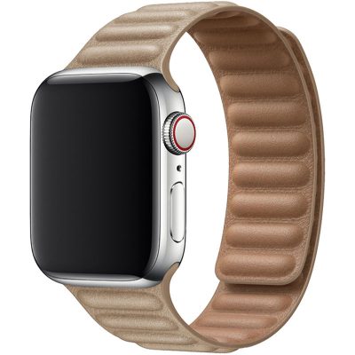 Leatherette Link Szíj Apple Watch 45/44/42/Ultra Khaki