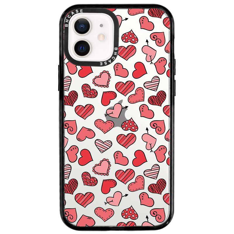 Hearts Piros iPhone 12/12 Pro Tok