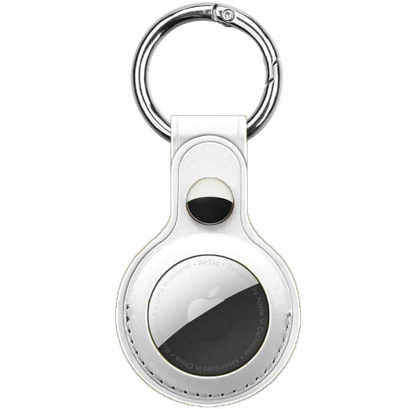 Leather Key Ring Tok AirTag Fehér