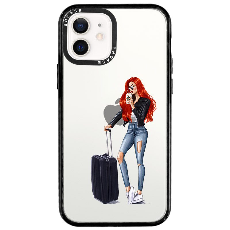Woman Redhead With Baggage iPhone 12/12 Pro Tok