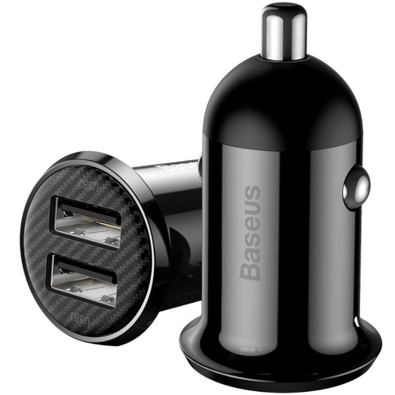 Baseus Car Charger Grain Pro Dual USB 4.8A Fekete