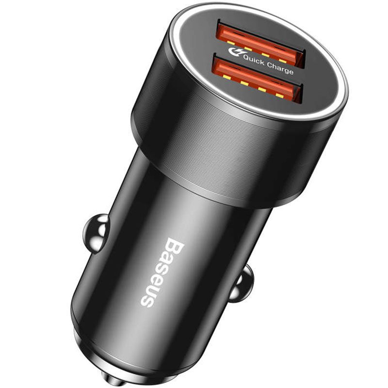 Baseus Car Charger Small Screw Dual USB Quick Charge 36W Fekete