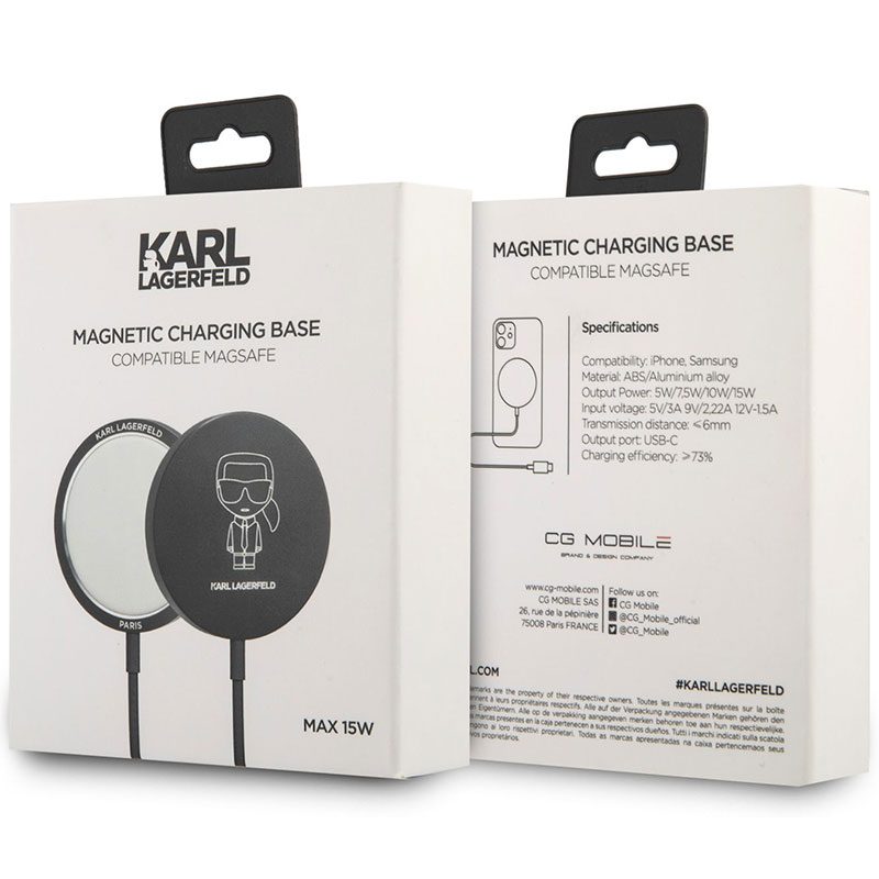 Karl Lagerfeld Outline 15W Wireless Charger Magnetic Fekete