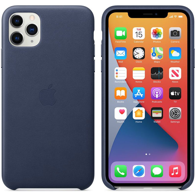 Apple Midnight Kék Leather iPhone 11 Pro Max Tok