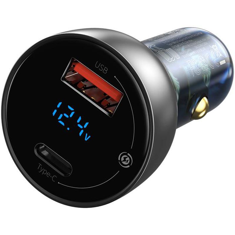 Baseus Car Charger Particular Digital Display QC+PPS Dual 65W Silver